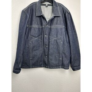 Martine Francois Girbaud Denim Jacket Dark Wash Button Front Classic Style VTG